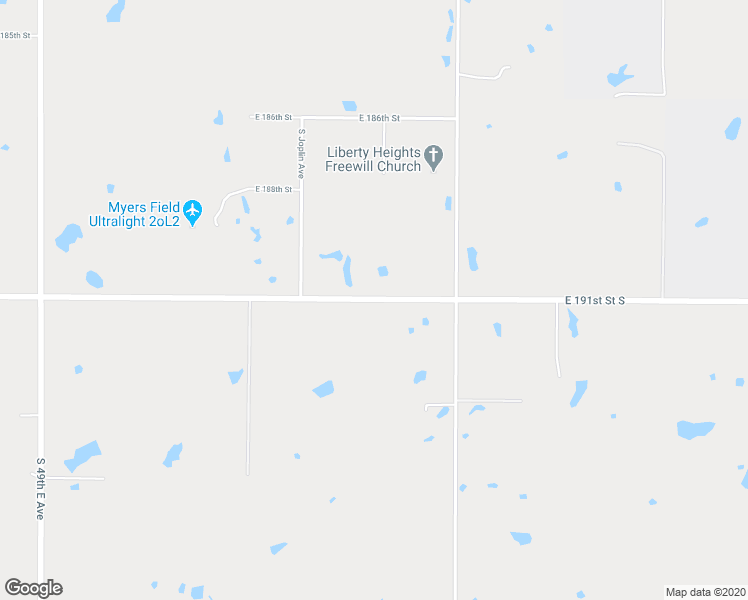 map of restaurants, bars, coffee shops, grocery stores, and more near 6126 East 191st Street in Bixby