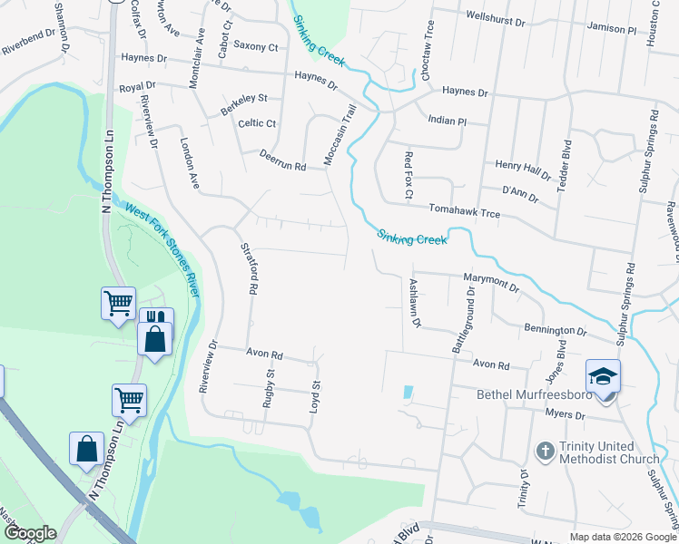 map of restaurants, bars, coffee shops, grocery stores, and more near 2039 Nelson Lane in Murfreesboro