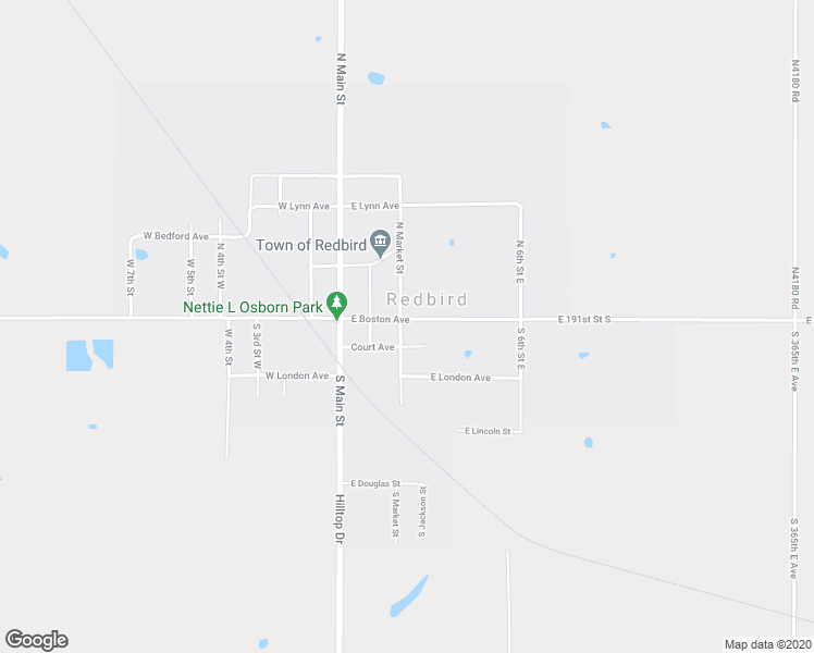 map of restaurants, bars, coffee shops, grocery stores, and more near 102 South Market Street in Redbird