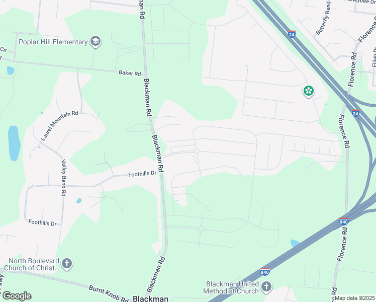 map of restaurants, bars, coffee shops, grocery stores, and more near 5732 Shelton Blvd in Murfreesboro