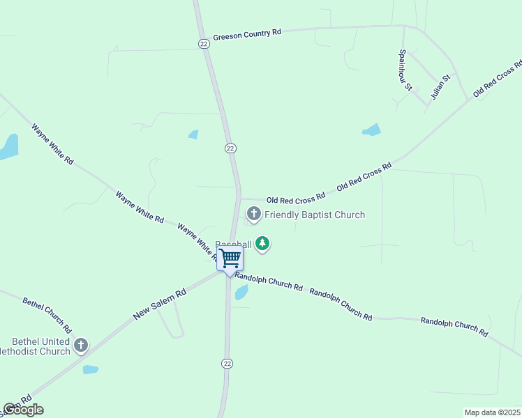 map of restaurants, bars, coffee shops, grocery stores, and more near 3166A Old Red Cross Road in Climax