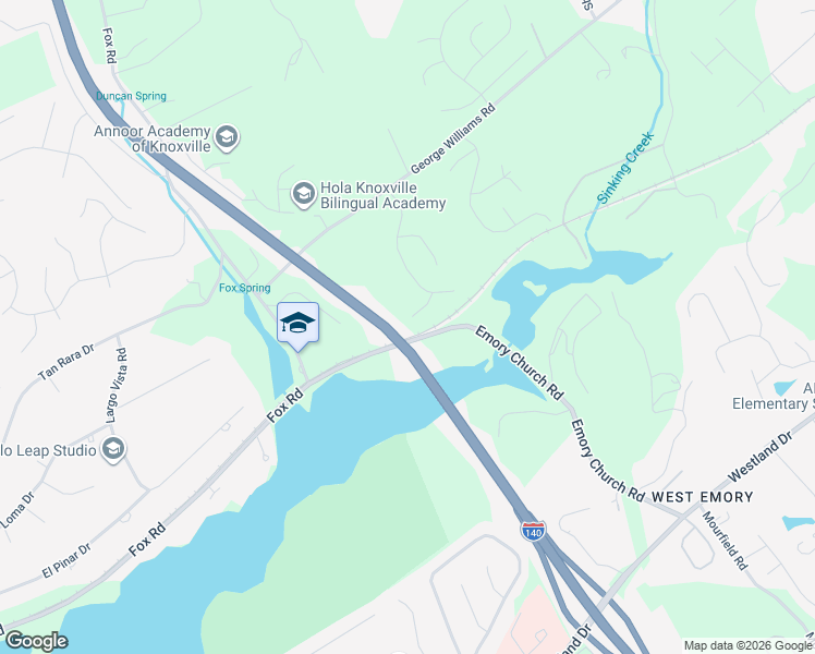 map of restaurants, bars, coffee shops, grocery stores, and more near 9819 Colby Station Lane in Knoxville