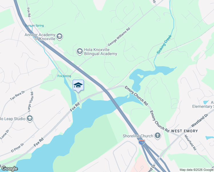 map of restaurants, bars, coffee shops, grocery stores, and more near 9819 Colby Station Lane in Knoxville