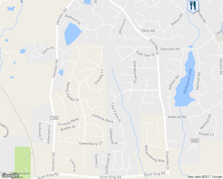 map of restaurants, bars, coffee shops, grocery stores, and more near 5407 Centerville Lane in Durham