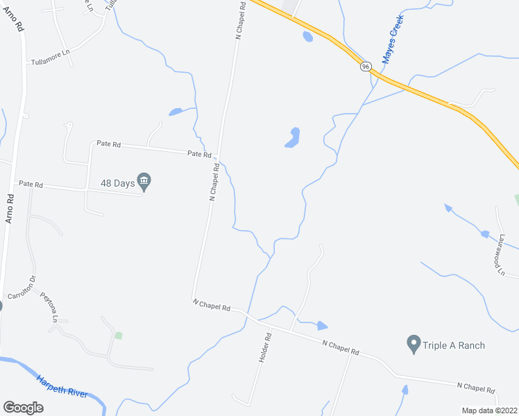 map of restaurants, bars, coffee shops, grocery stores, and more near 4282 North Chapel Road in Franklin