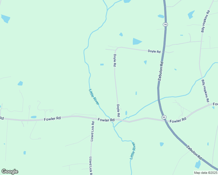 map of restaurants, bars, coffee shops, grocery stores, and more near 3725 Doyle Road in Zebulon