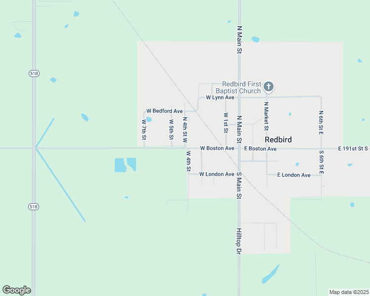 map of restaurants, bars, coffee shops, grocery stores, and more near West Boston Avenue in Redbird