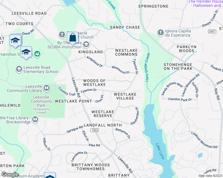 map of restaurants, bars, coffee shops, grocery stores, and more near 7713 Tylerton Drive in Raleigh