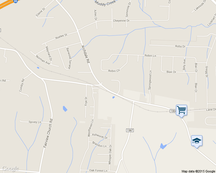 map of restaurants, bars, coffee shops, grocery stores, and more near 5003 Archdale Road in Trinity