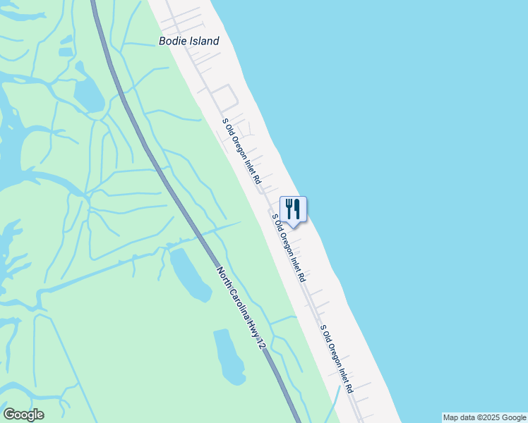 map of restaurants, bars, coffee shops, grocery stores, and more near 8810 South Old Oregon Inlet Road in Nags Head