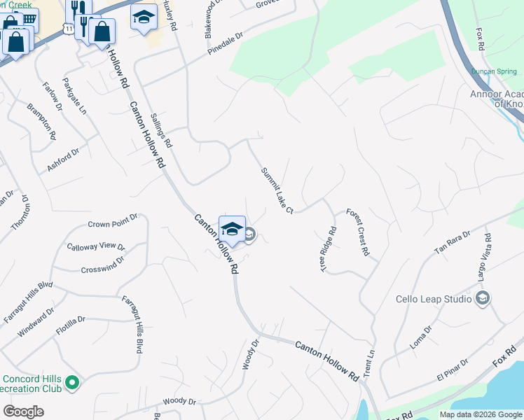 map of restaurants, bars, coffee shops, grocery stores, and more near 10613 Trulock Lane in Concord
