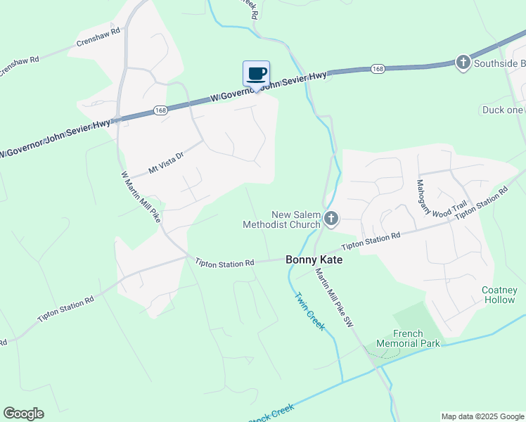 map of restaurants, bars, coffee shops, grocery stores, and more near 7500 Rule Road in Knoxville
