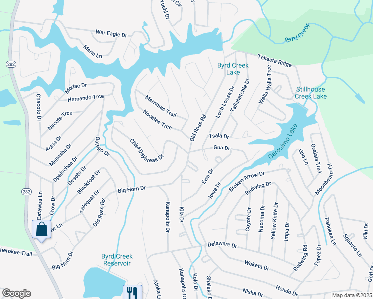 map of restaurants, bars, coffee shops, grocery stores, and more near 1000 Chief Daybreak Drive in Crossville