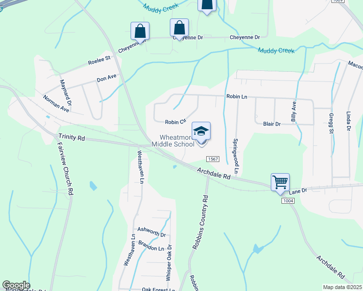 map of restaurants, bars, coffee shops, grocery stores, and more near 111 Winchester Court in Trinity