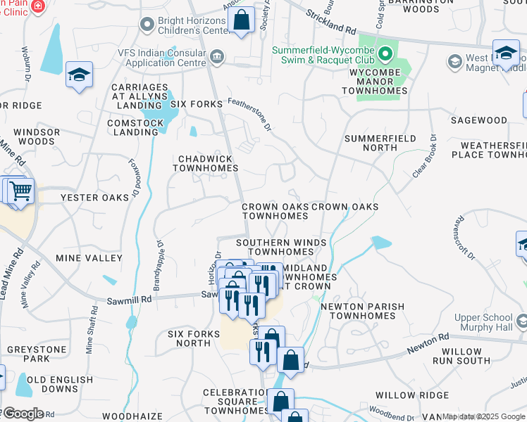 map of restaurants, bars, coffee shops, grocery stores, and more near in Raleigh