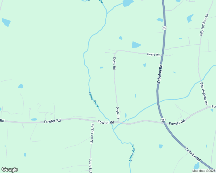 map of restaurants, bars, coffee shops, grocery stores, and more near 3709 Doyle Road in Zebulon