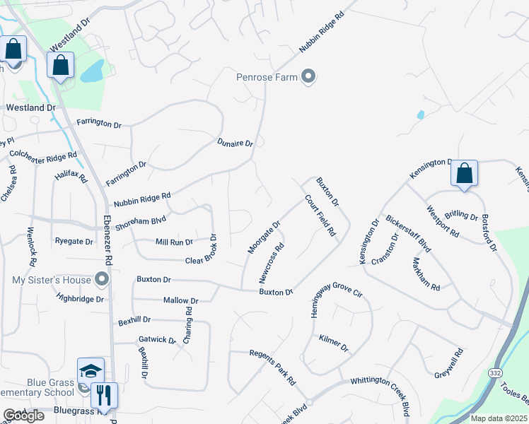 map of restaurants, bars, coffee shops, grocery stores, and more near 1560 Laurens Glen Lane in Knoxville