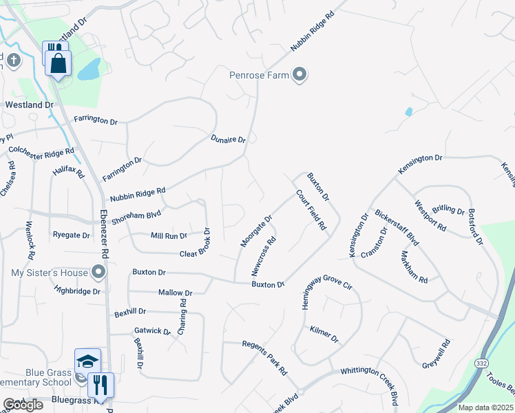 map of restaurants, bars, coffee shops, grocery stores, and more near 1560 Laurens Glen Lane in Knoxville