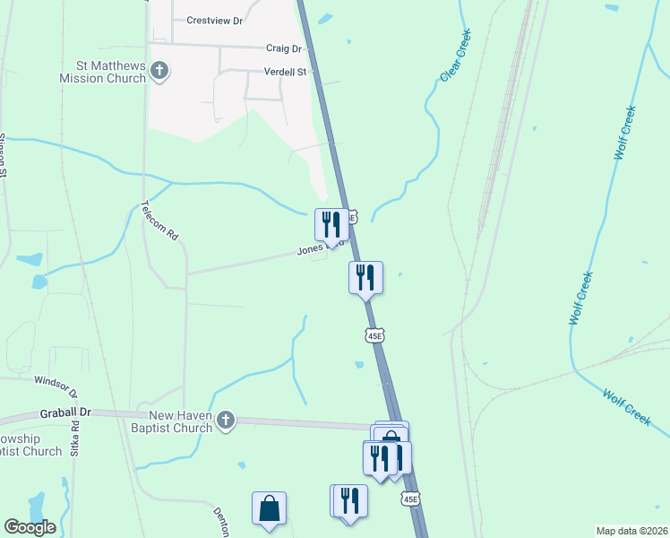 map of restaurants, bars, coffee shops, grocery stores, and more near 15489 South 1st Street in Milan