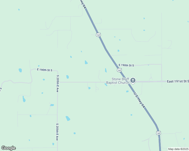 map of restaurants, bars, coffee shops, grocery stores, and more near 21081 East 191st Street South in Haskell