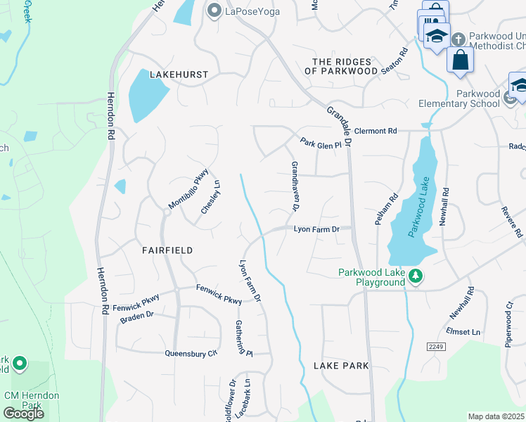 map of restaurants, bars, coffee shops, grocery stores, and more near 16 Moortown Court in Durham