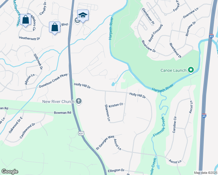 map of restaurants, bars, coffee shops, grocery stores, and more near 1201 Holly Hill Drive in Franklin