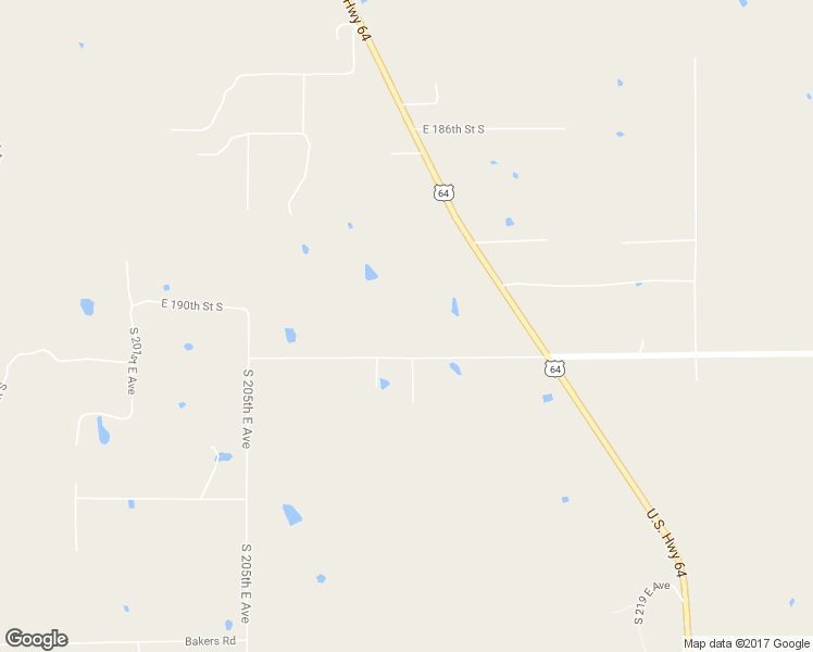map of restaurants, bars, coffee shops, grocery stores, and more near 21081 East 191st Street South in Haskell