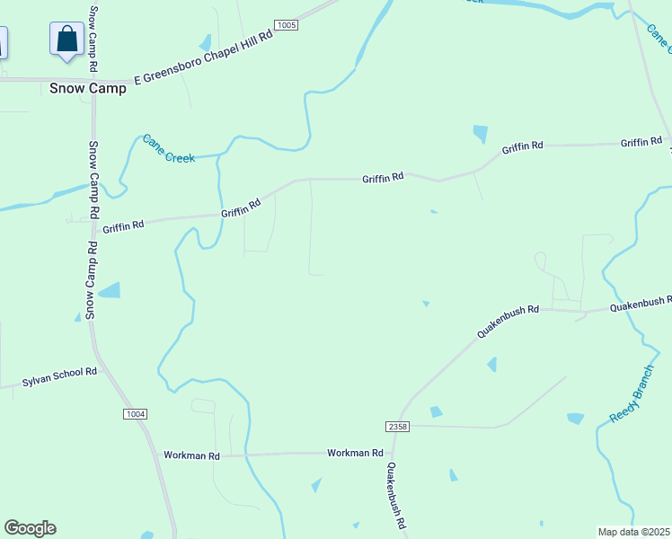 map of restaurants, bars, coffee shops, grocery stores, and more near 381 Griffin Road in Snow Camp