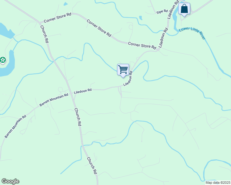 map of restaurants, bars, coffee shops, grocery stores, and more near 3599 Liledoun Road in Township of Taylorsville