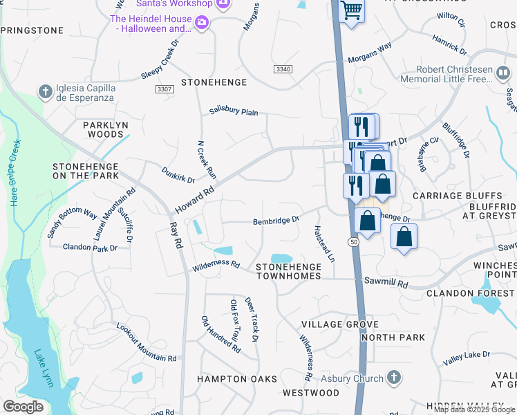 map of restaurants, bars, coffee shops, grocery stores, and more near 2509 Wertherson Lane in Raleigh