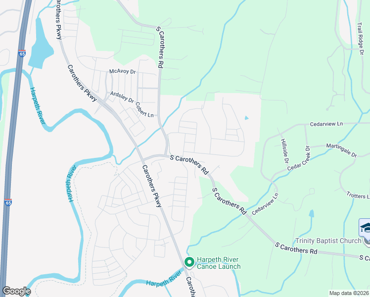 map of restaurants, bars, coffee shops, grocery stores, and more near 1011 Honey Bush Circle in Franklin
