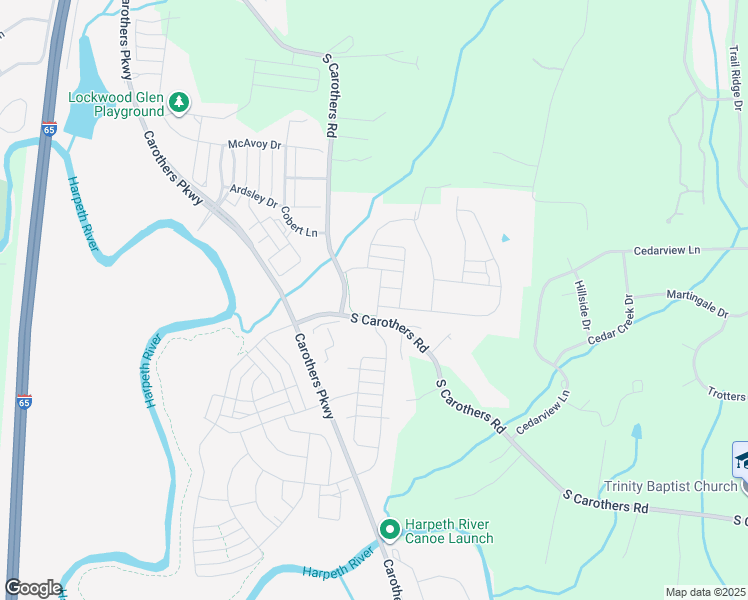 map of restaurants, bars, coffee shops, grocery stores, and more near 1011 Honey Bush Circle in Franklin