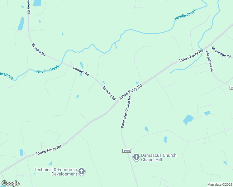 map of restaurants, bars, coffee shops, grocery stores, and more near 107 Bowden Road in Chapel Hill