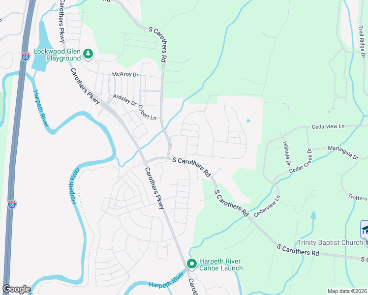 map of restaurants, bars, coffee shops, grocery stores, and more near 1047 Honey Bush Circle in Franklin