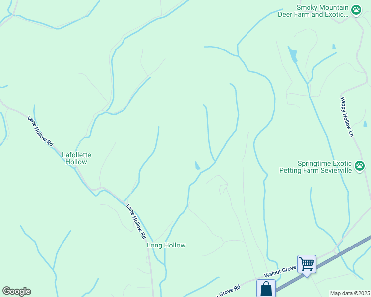 map of restaurants, bars, coffee shops, grocery stores, and more near 305 Lane Hollow Road in Sevierville