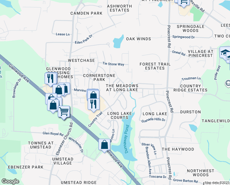 map of restaurants, bars, coffee shops, grocery stores, and more near 7805 Jeffrey Alan Court in Raleigh