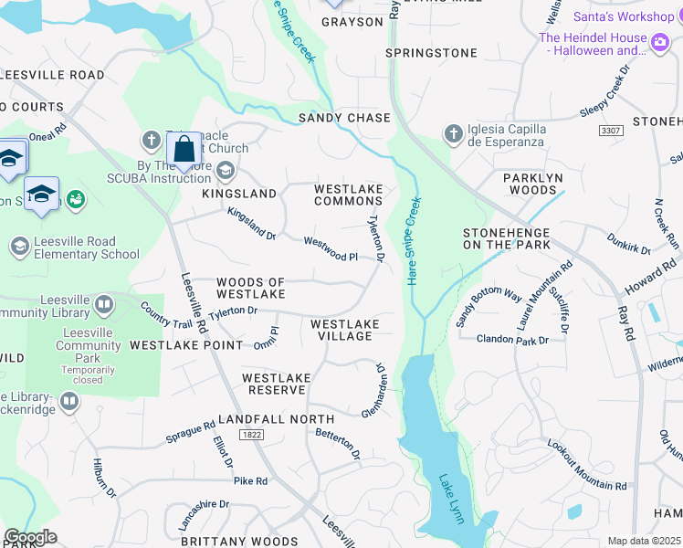 map of restaurants, bars, coffee shops, grocery stores, and more near 4112 Worley Drive in Raleigh