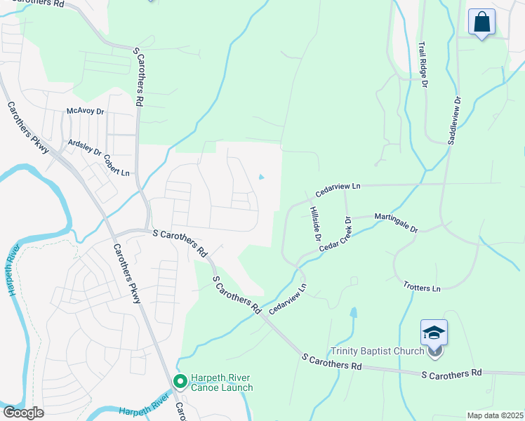 map of restaurants, bars, coffee shops, grocery stores, and more near 6018 Gracious Drive in Franklin