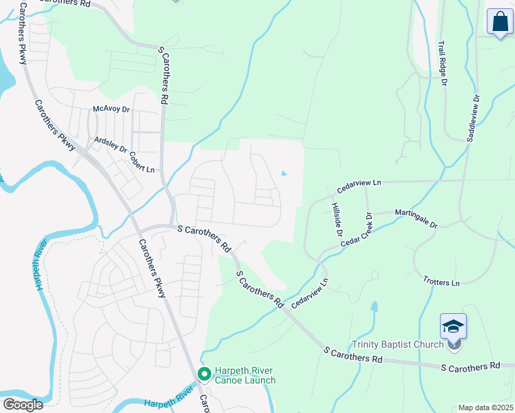 map of restaurants, bars, coffee shops, grocery stores, and more near 2072 Orangery Drive in Franklin