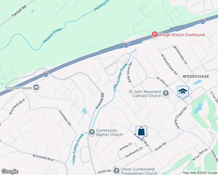 map of restaurants, bars, coffee shops, grocery stores, and more near 628 Everett Road in Knoxville