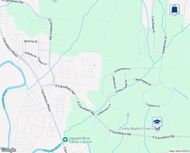 map of restaurants, bars, coffee shops, grocery stores, and more near 6018 Gracious Drive in Franklin