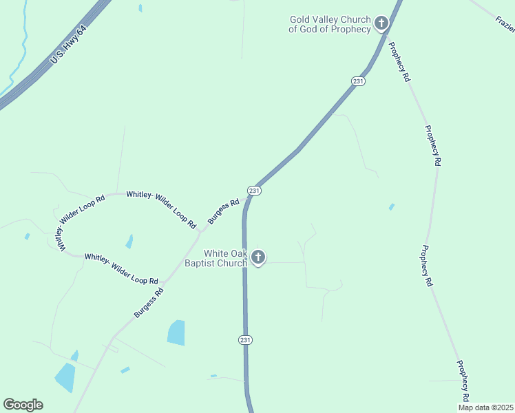 map of restaurants, bars, coffee shops, grocery stores, and more near 2387 North Carolina 231 in Middlesex
