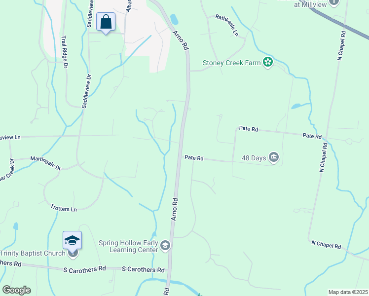 map of restaurants, bars, coffee shops, grocery stores, and more near 4204 Pate Road in Franklin