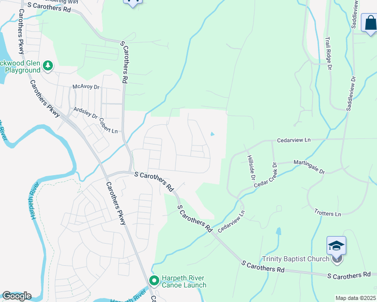 map of restaurants, bars, coffee shops, grocery stores, and more near 2072 Orangery Drive in Franklin