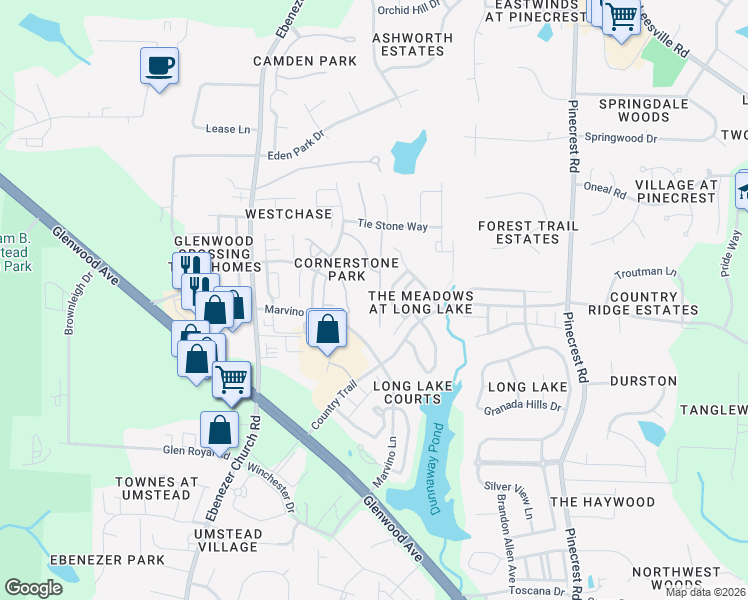 map of restaurants, bars, coffee shops, grocery stores, and more near 8204 Stone Cellar Drive in Raleigh