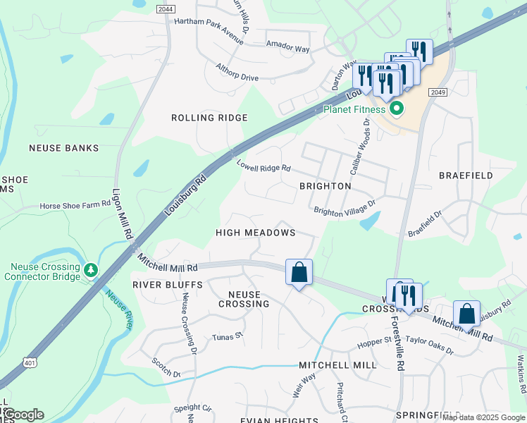 map of restaurants, bars, coffee shops, grocery stores, and more near 3617 Open Sight Court in Raleigh