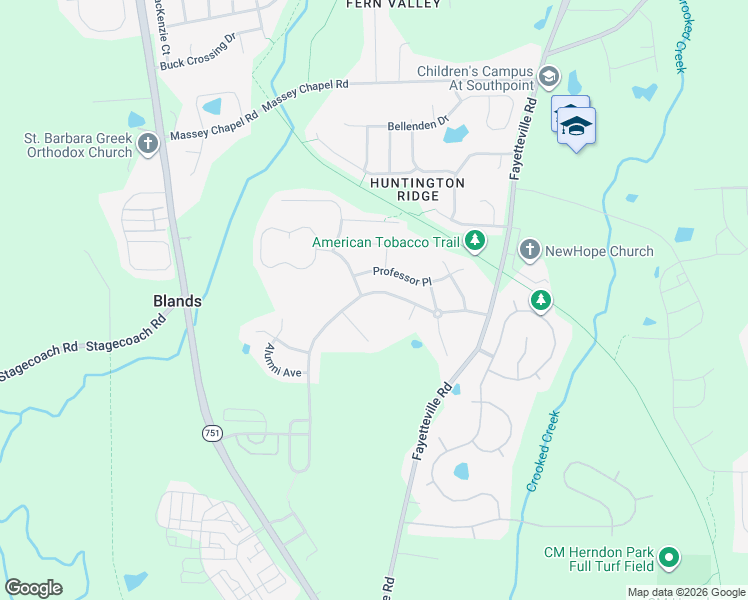 map of restaurants, bars, coffee shops, grocery stores, and more near 1002 Chancellors Ridge Drive in Durham