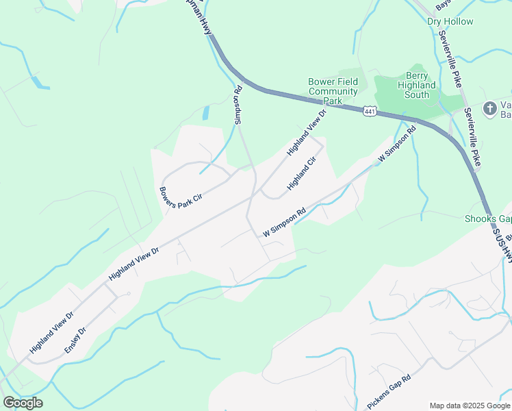 map of restaurants, bars, coffee shops, grocery stores, and more near 8712 Simpson Road in Knoxville