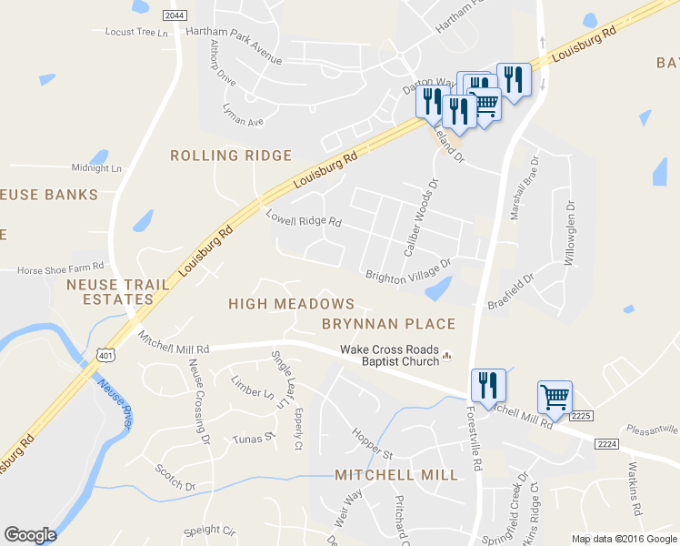 map of restaurants, bars, coffee shops, grocery stores, and more near 7240 Great Laurel Drive in Raleigh