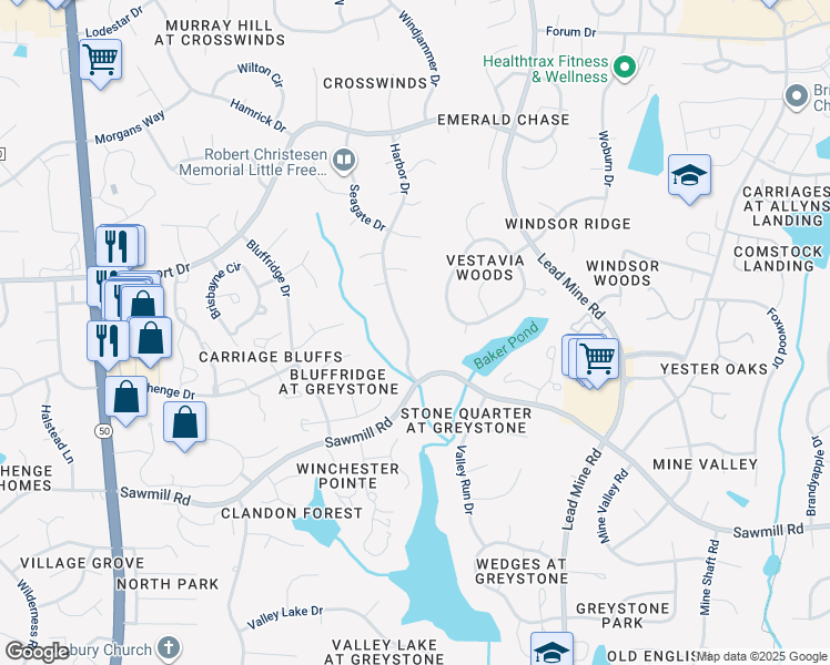 map of restaurants, bars, coffee shops, grocery stores, and more near 7816 Harbor Drive in Raleigh